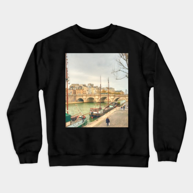 Boats & Pont Neuf Crewneck Sweatshirt by Michaelm43